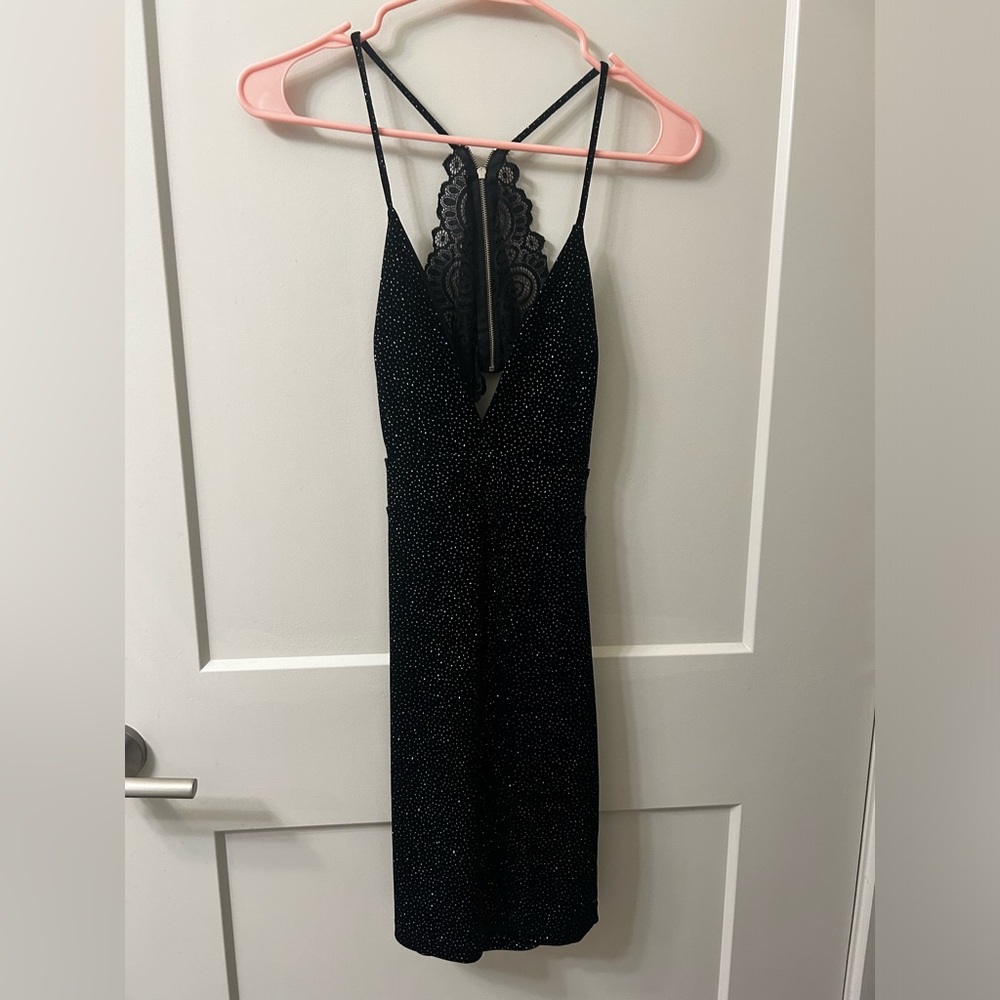 Elegant Black Lace Women's Dress